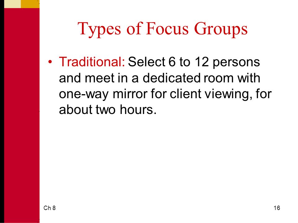 Focus Groups vs. Online